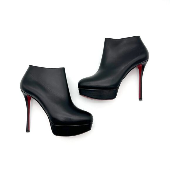 CHRISTIAN LOUBOUTIN Dirdibootie Leather Ankle Boot Size 39.5 US 9 Platform Dirdi - Picture 4 of 14